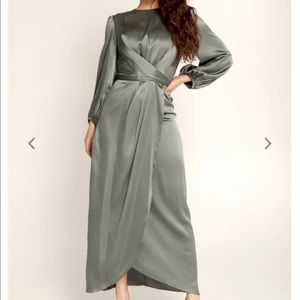 Satin Wrap Maxi Dress